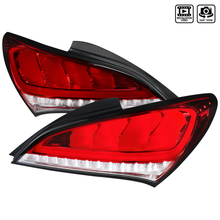 SPEC-D TUNING 10-15 Hyundai Genesis 2Dr LED Tail Lights Red With Sequential LT-GENS210RLED-TM